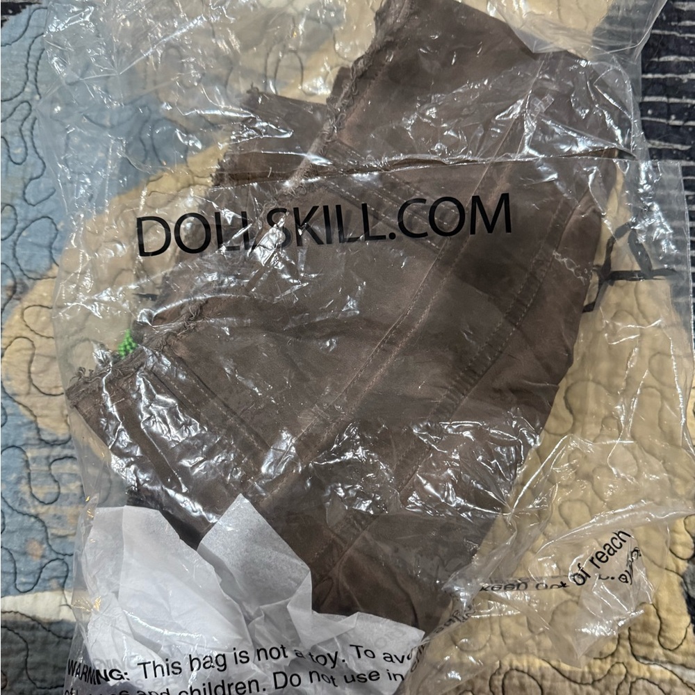 Dolls kill Darker wavs mini skort in brown XL - Picture 11 of 12